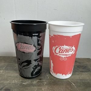 Post Malone Raising Cane’s Two Collectors Cups Set Weeks 2 & 3 Black White
